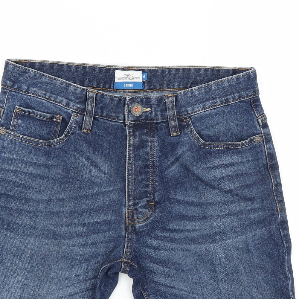 NEXT Mens Blue  Denim Chino Shorts Size 30