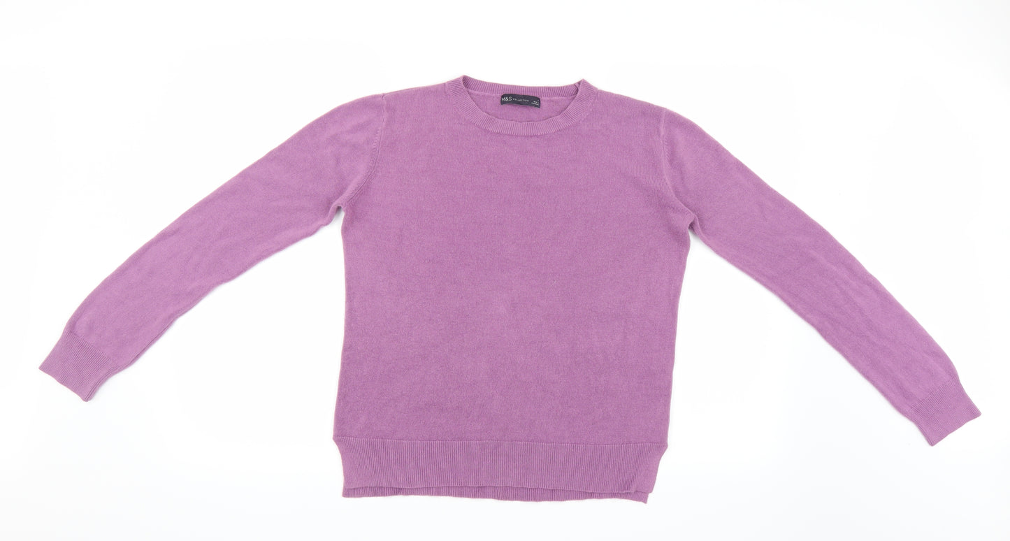 Marks and Spencer Womens Purple  Knit Pullover Jumper Size 14