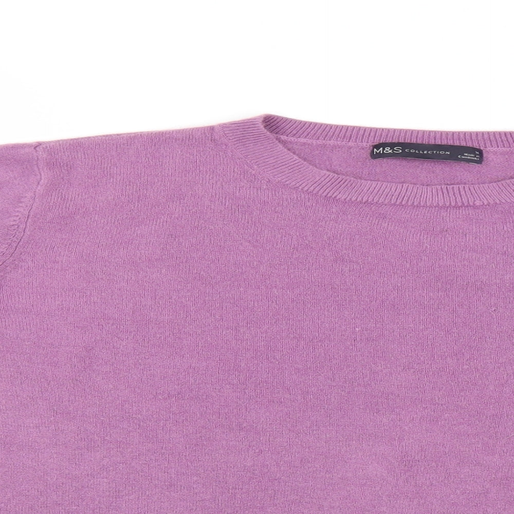 Marks and Spencer Womens Purple  Knit Pullover Jumper Size 14