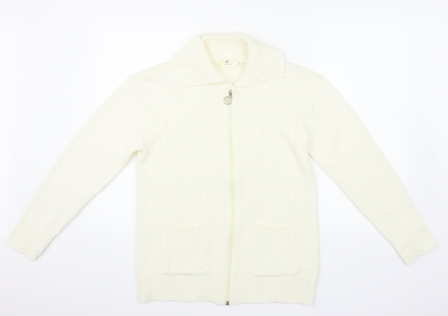 Choice Collection Womens Ivory  Knit Cardigan Jumper Size S