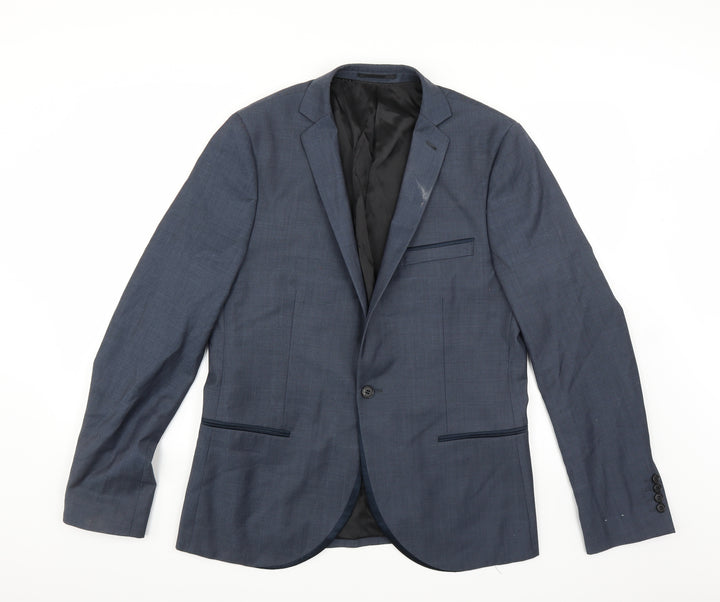 Topman Mens Blue   Jacket Suit Jacket Size 42