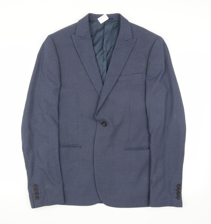 NEXT Mens Blue Geometric  Jacket Suit Jacket Size 42