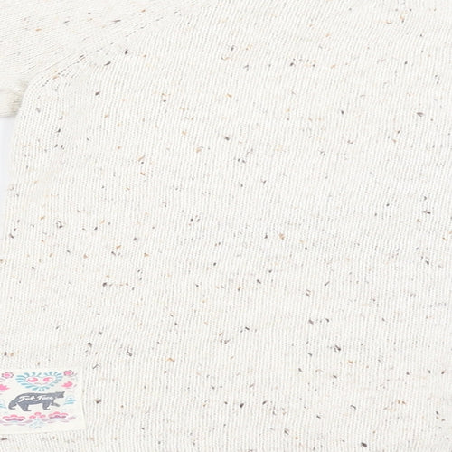 Fat Face Girls White Animal Print  Pullover Jumper Size 8-9 Years