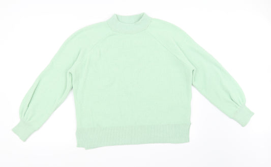 Front view of Marks and Spencer women’s green jumper, size M