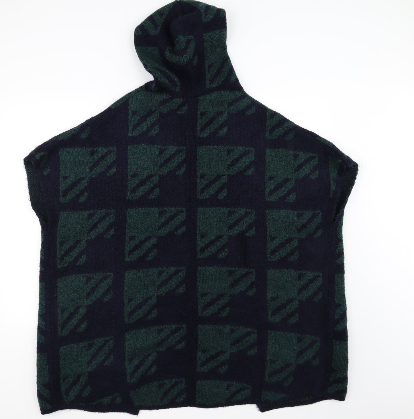 TU Womens Green Argyle/Diamond  Cardigan Jumper Size M