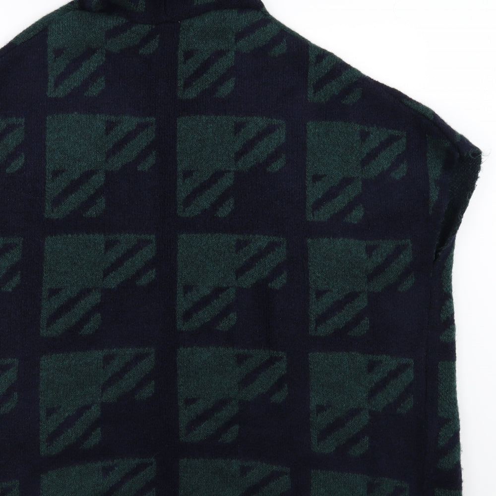 TU Womens Green Argyle/Diamond  Cardigan Jumper Size M