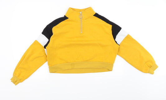 H&M Womens Yellow   Pullover Sweatshirt Size 10