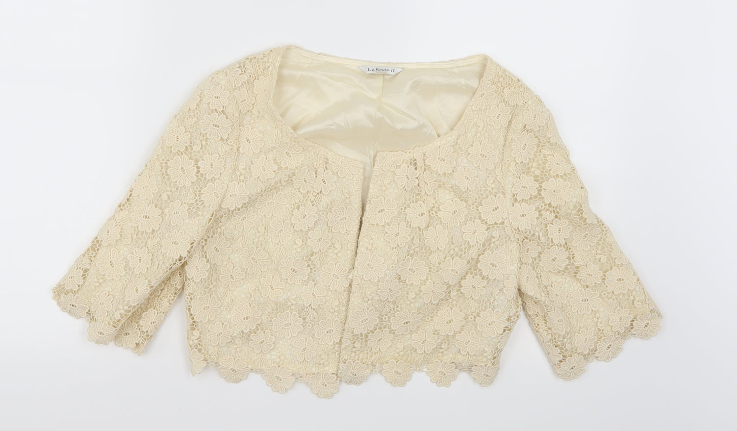 LK Bennett Womens Beige Floral  Shrug Jumper Size 8