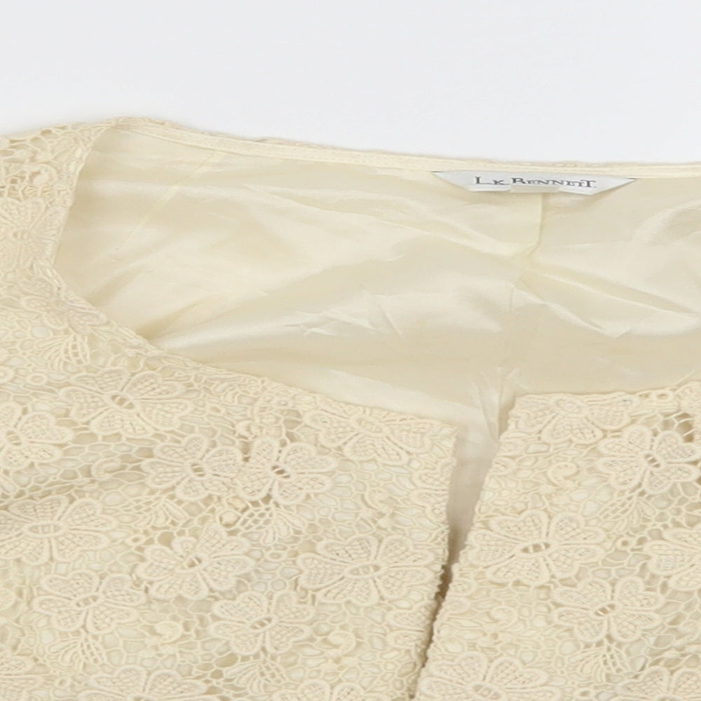 LK Bennett Womens Beige Floral  Shrug Jumper Size 8