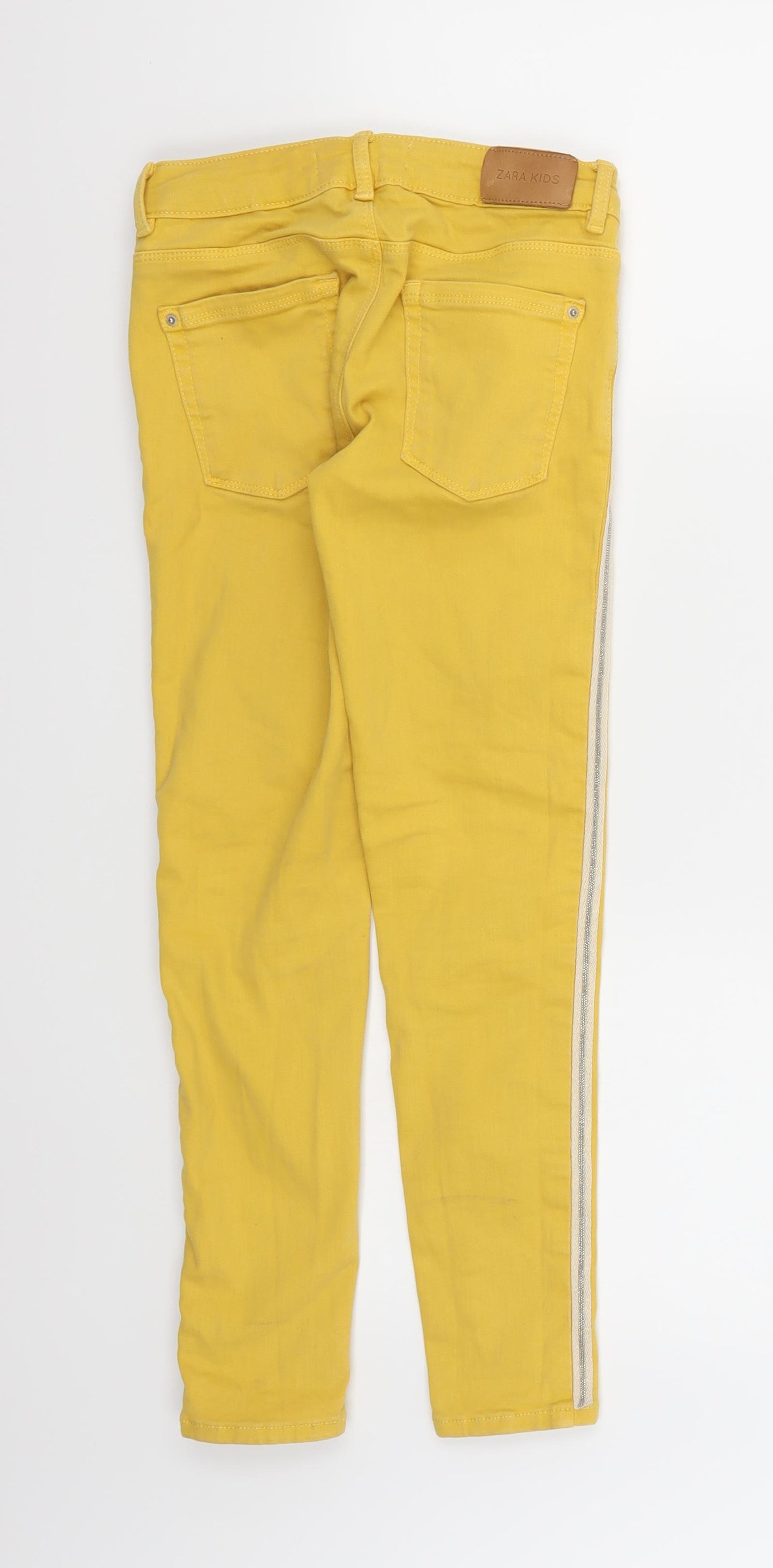 ZARA Girls Girls Yellow  Denim Skinny Jeans Size 9 Years
