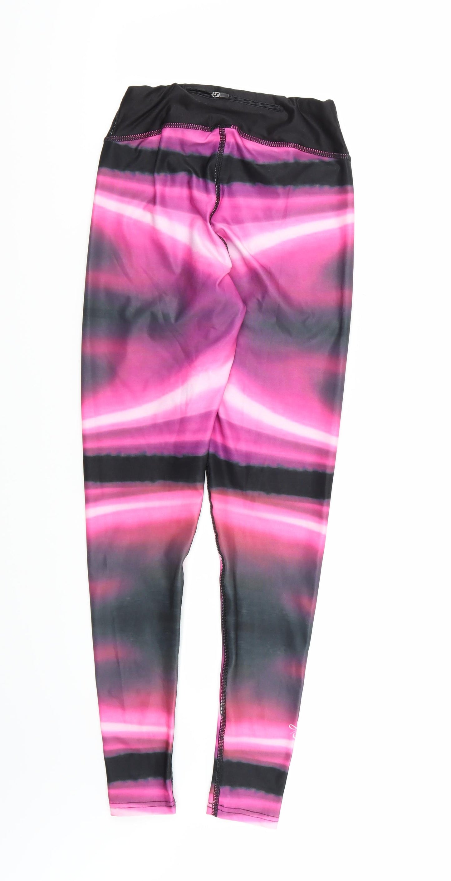 Preworn Womens Pink Striped  Compression Leggings Size XS L26 in