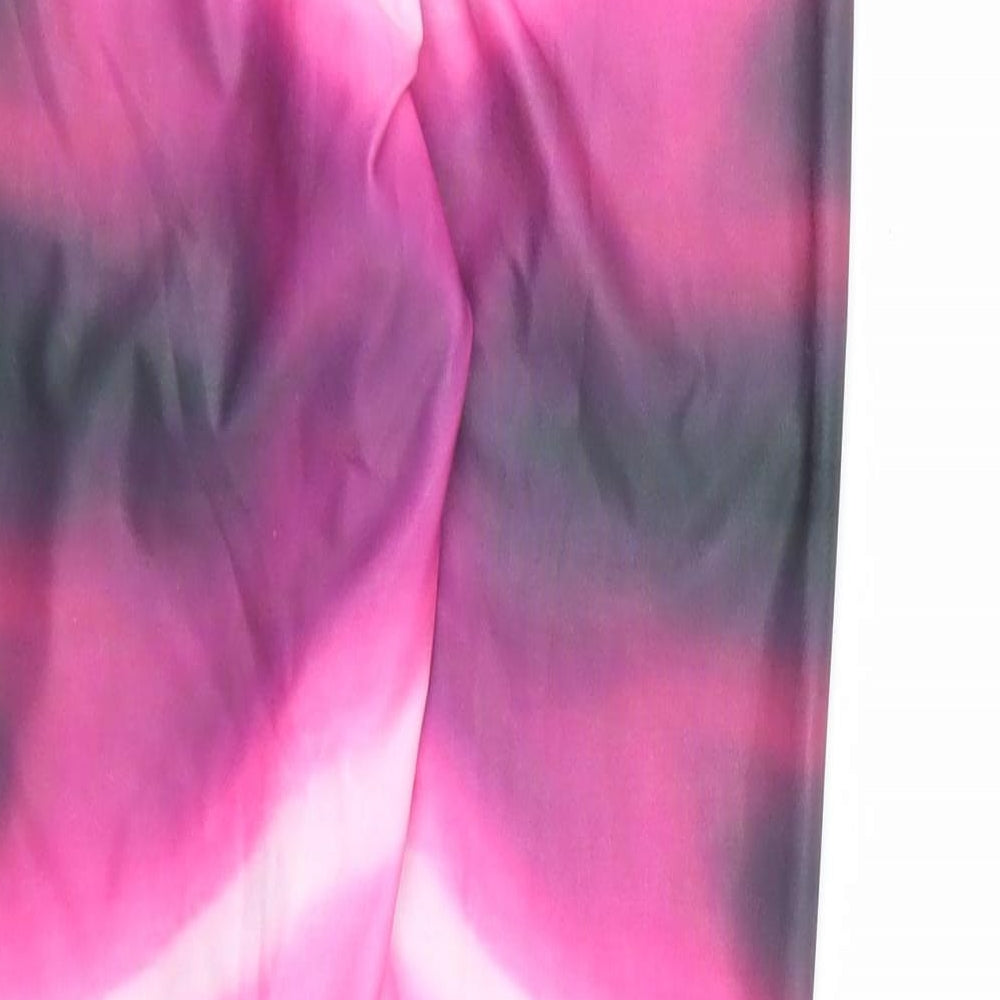 Preworn Womens Pink Striped  Compression Leggings Size XS L26 in