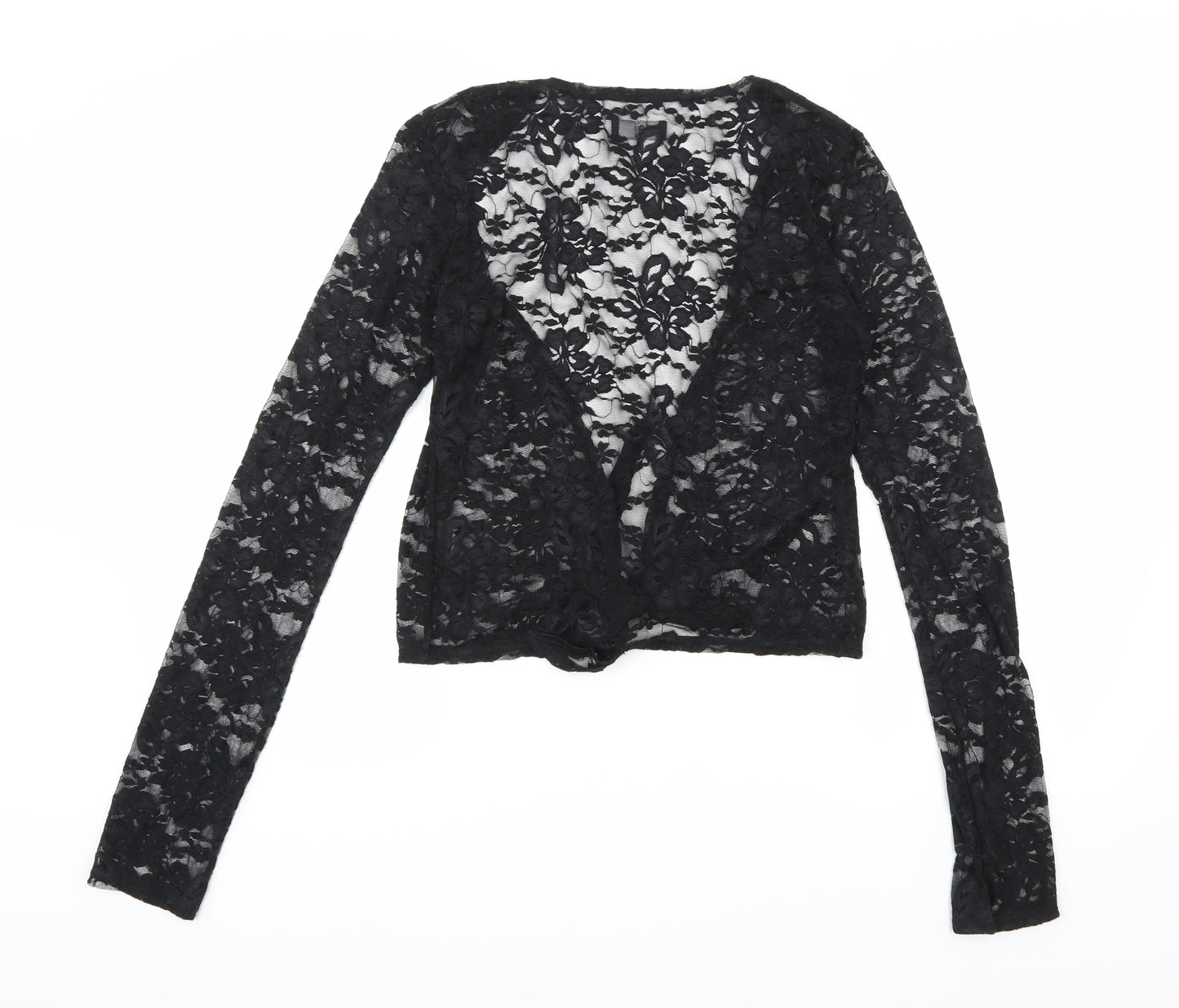 Giji Womens Black Floral  Wrap Jumper Size M