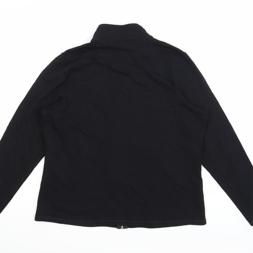 Marks and Spencer Womens Black  Jersey Full Zip Sweatshirt Size 18