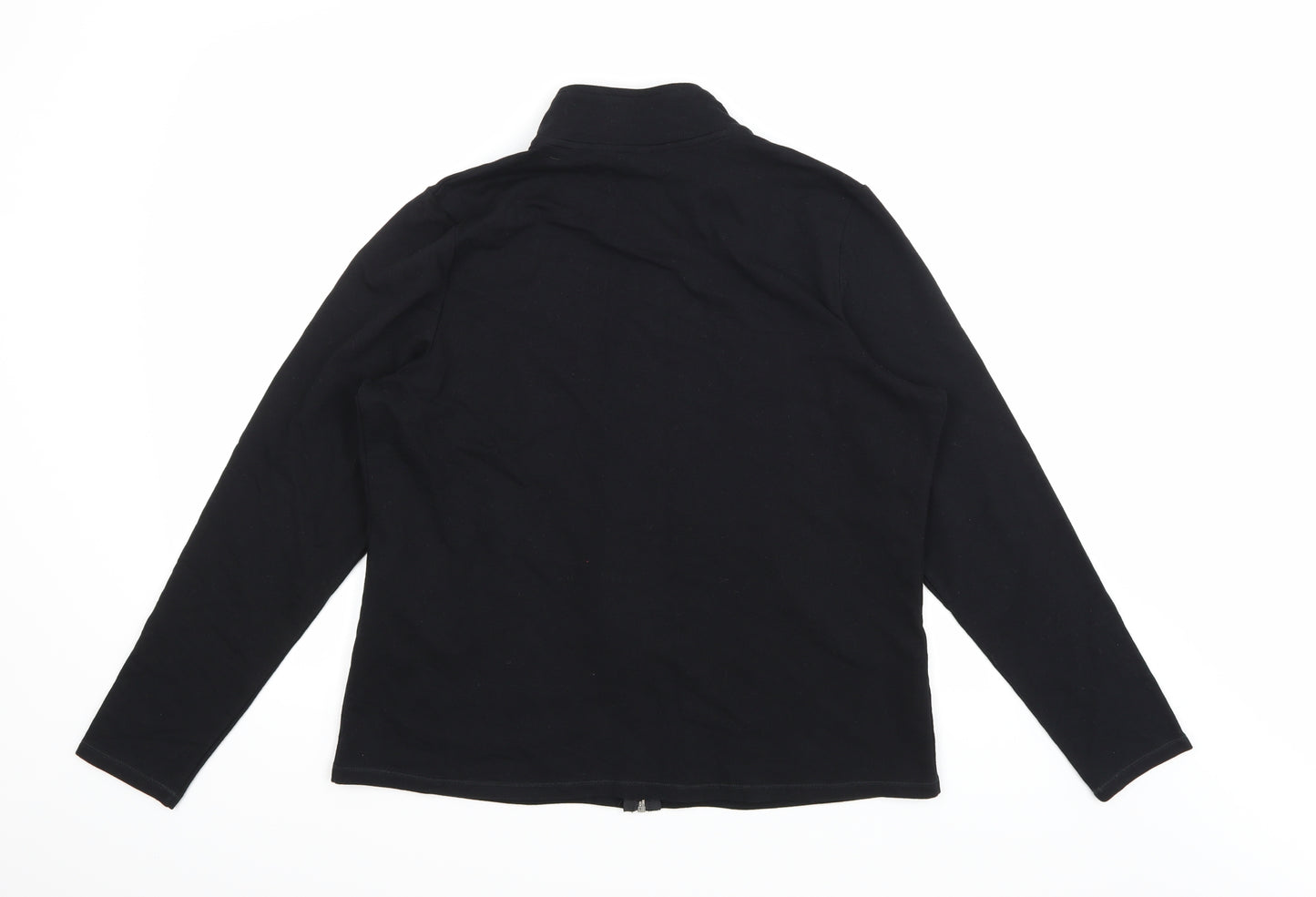 Marks and Spencer Womens Black  Jersey Full Zip Sweatshirt Size 18