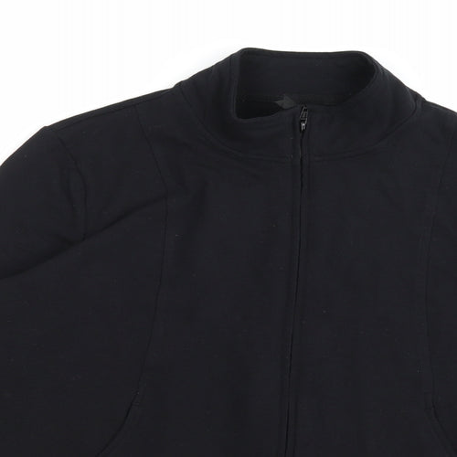 Marks and Spencer Womens Black  Jersey Full Zip Sweatshirt Size 18