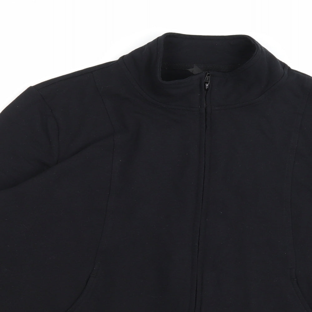 Marks and Spencer Womens Black  Jersey Full Zip Sweatshirt Size 18