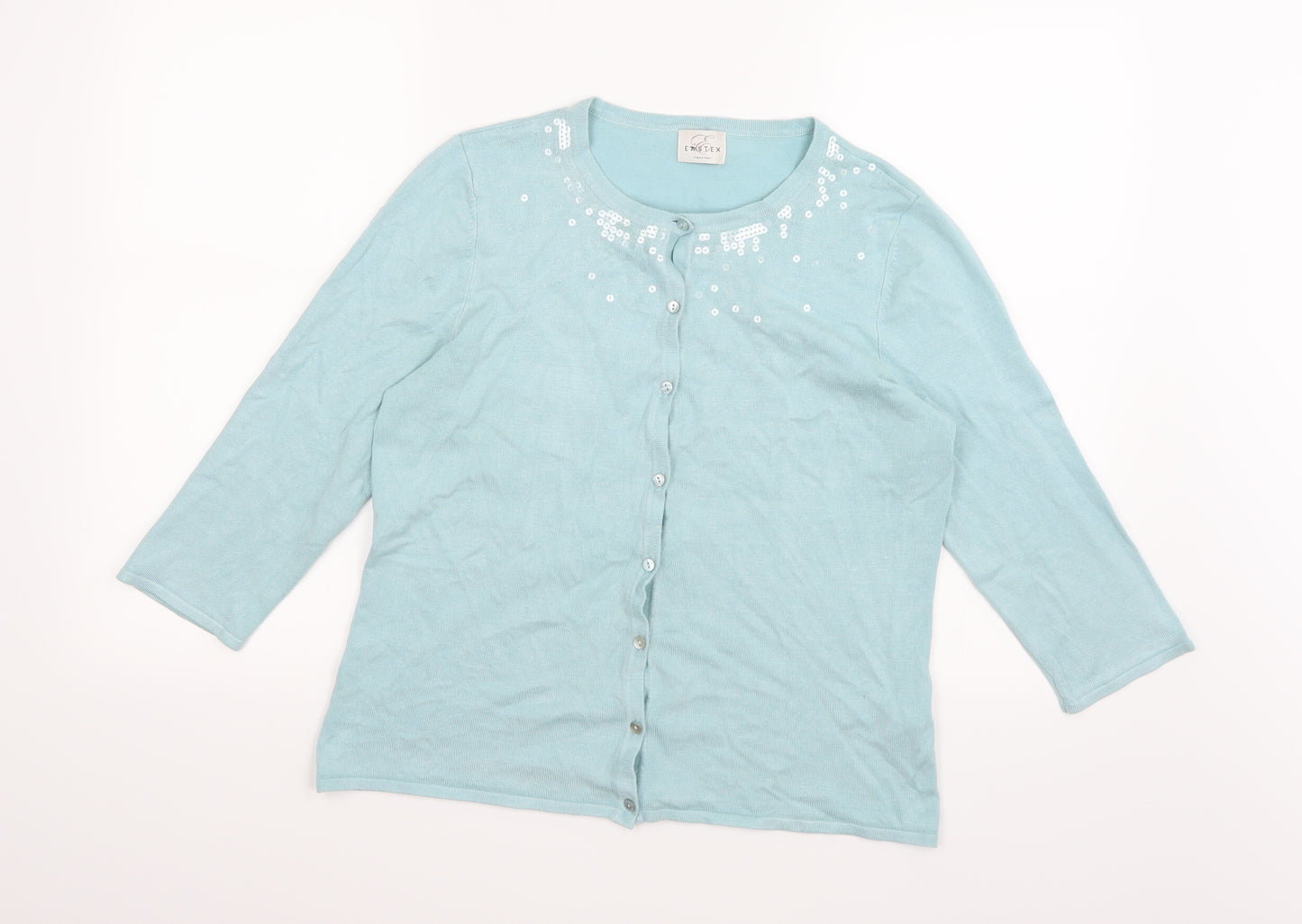 Eastex Womens Blue  Knit Cardigan Jumper Size 10