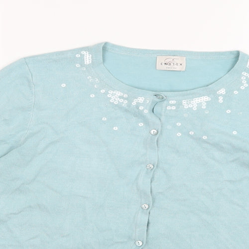 Eastex Womens Blue  Knit Cardigan Jumper Size 10