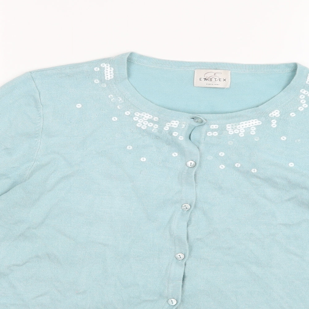 Eastex Womens Blue  Knit Cardigan Jumper Size 10