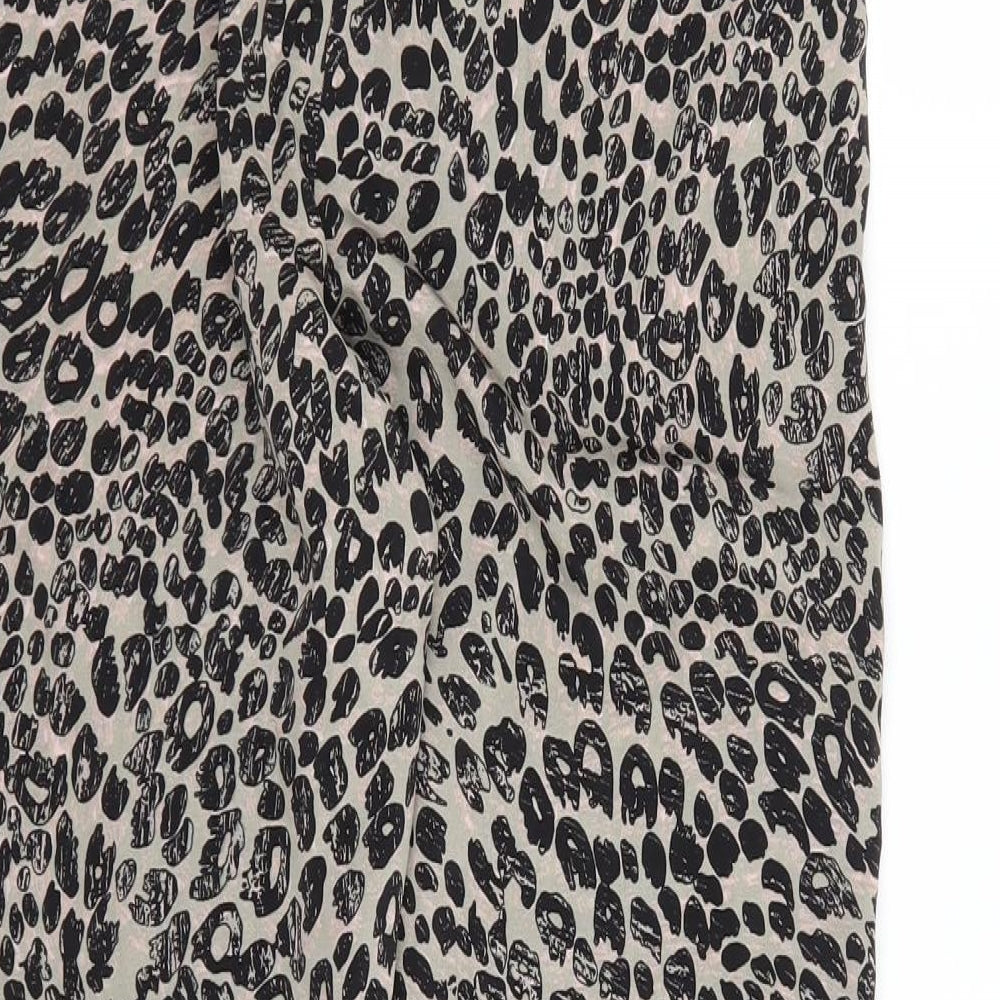 Miss Selfridge Womens Brown Animal Print  Trousers  Size 8 L24 in