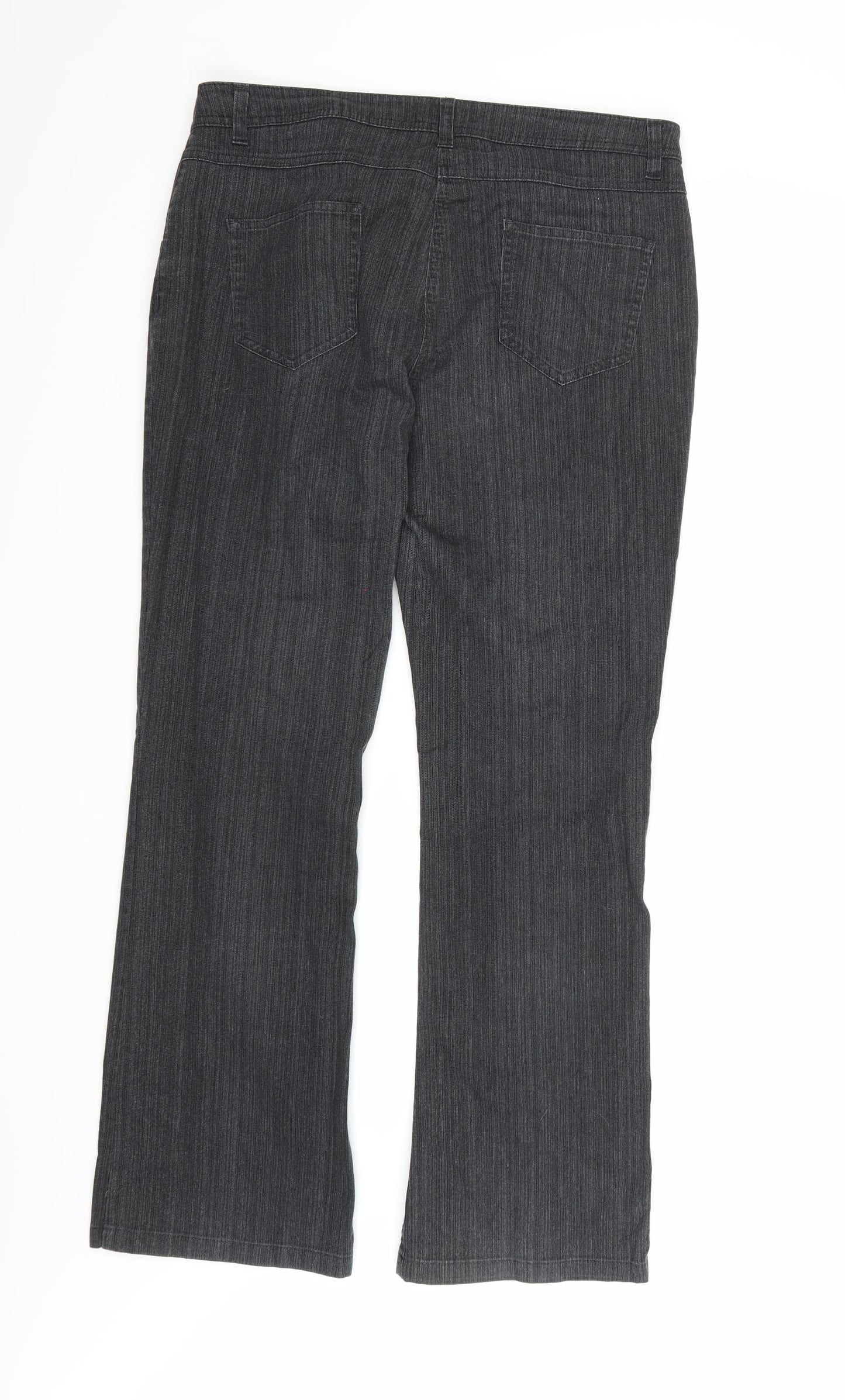 Per Una Womens Grey  Denim Bootcut Jeans Size 16 L30 in