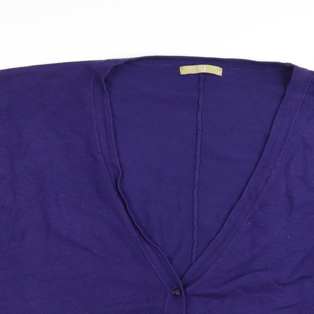 TU Womens Purple  Knit Cardigan Jumper Size 10