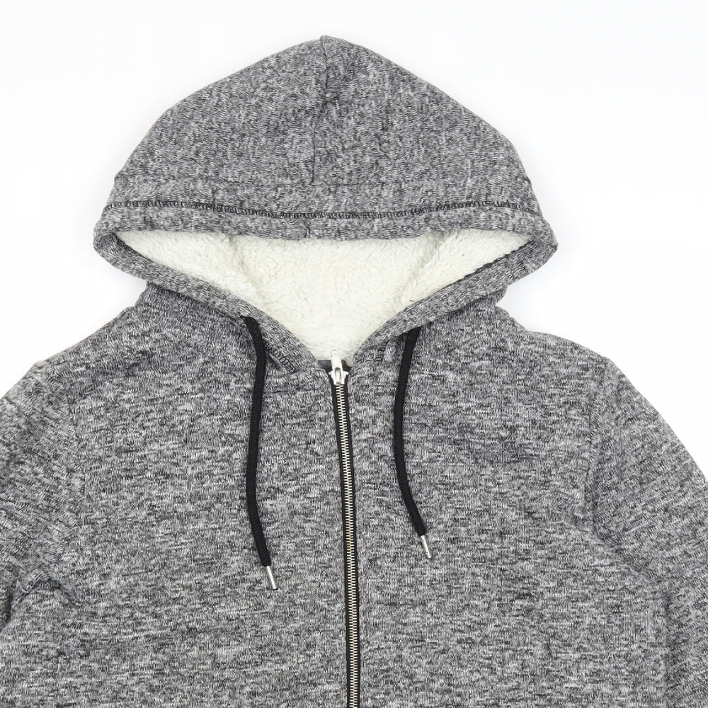 Primark Womens Grey  Knit Full Zip Hoodie Size 14