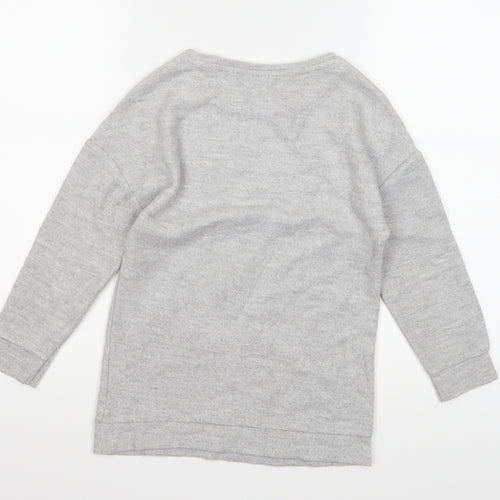 NEXT Girls Grey  Fleece Pullover Jumper Size 6 Years
