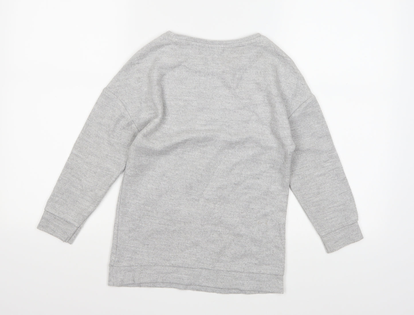 NEXT Girls Grey  Fleece Pullover Jumper Size 6 Years