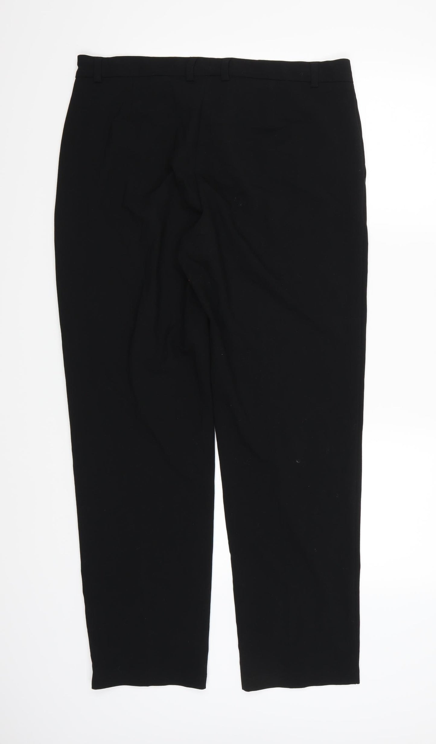 Marks and Spencer Womens Black  Rayon Trousers  Size 14 L30 in