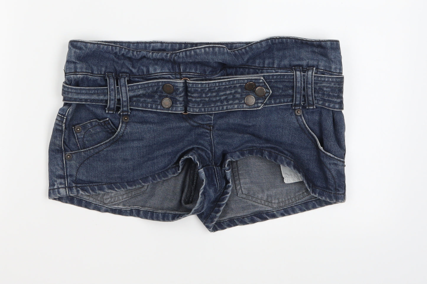 Moto Womens Blue  Denim Hot Pants Shorts Size 8