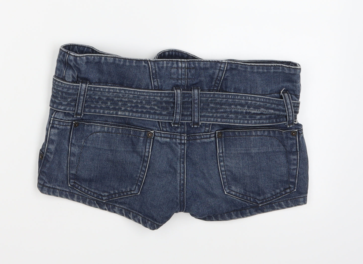 Moto Womens Blue  Denim Hot Pants Shorts Size 8