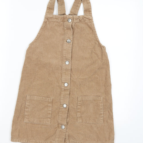 Denim Co. Girls Brown  Corduroy Pinafore/Dungaree Dress  Size 10-11 Years
