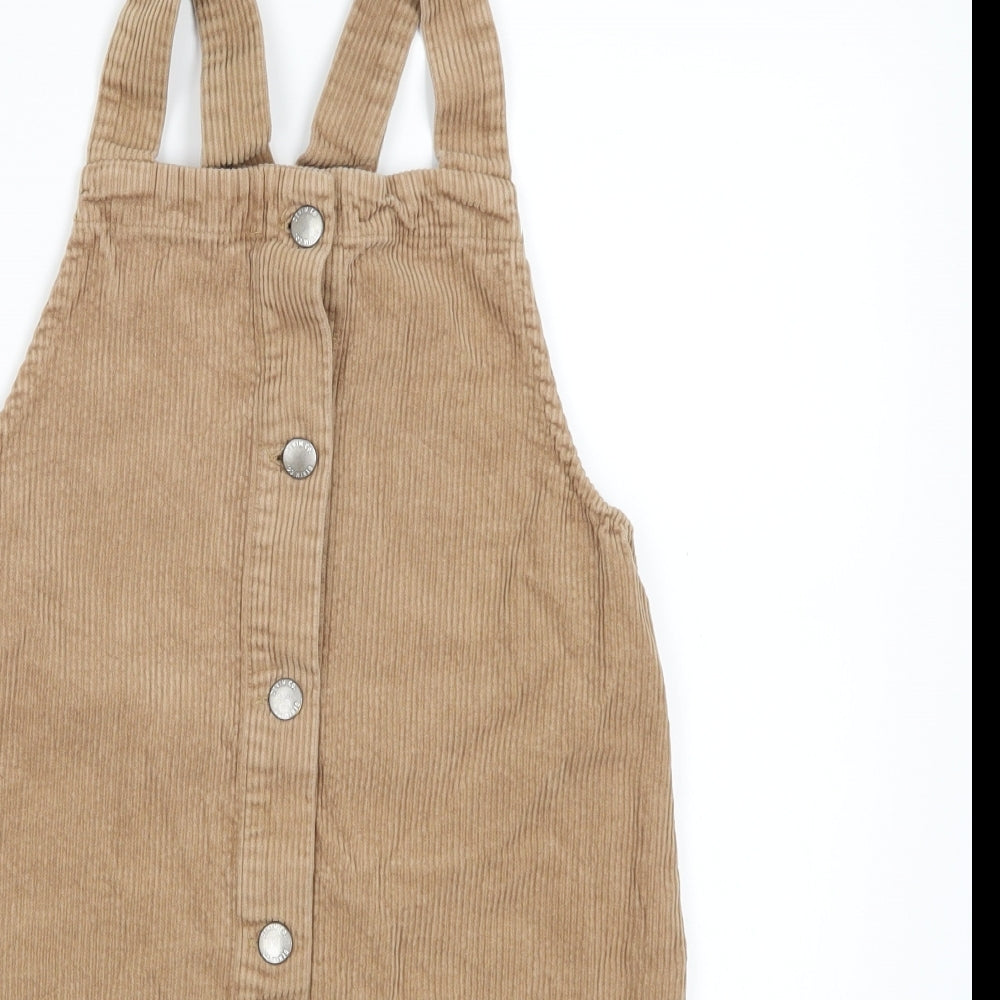 Denim Co. Girls Brown  Corduroy Pinafore/Dungaree Dress  Size 10-11 Years