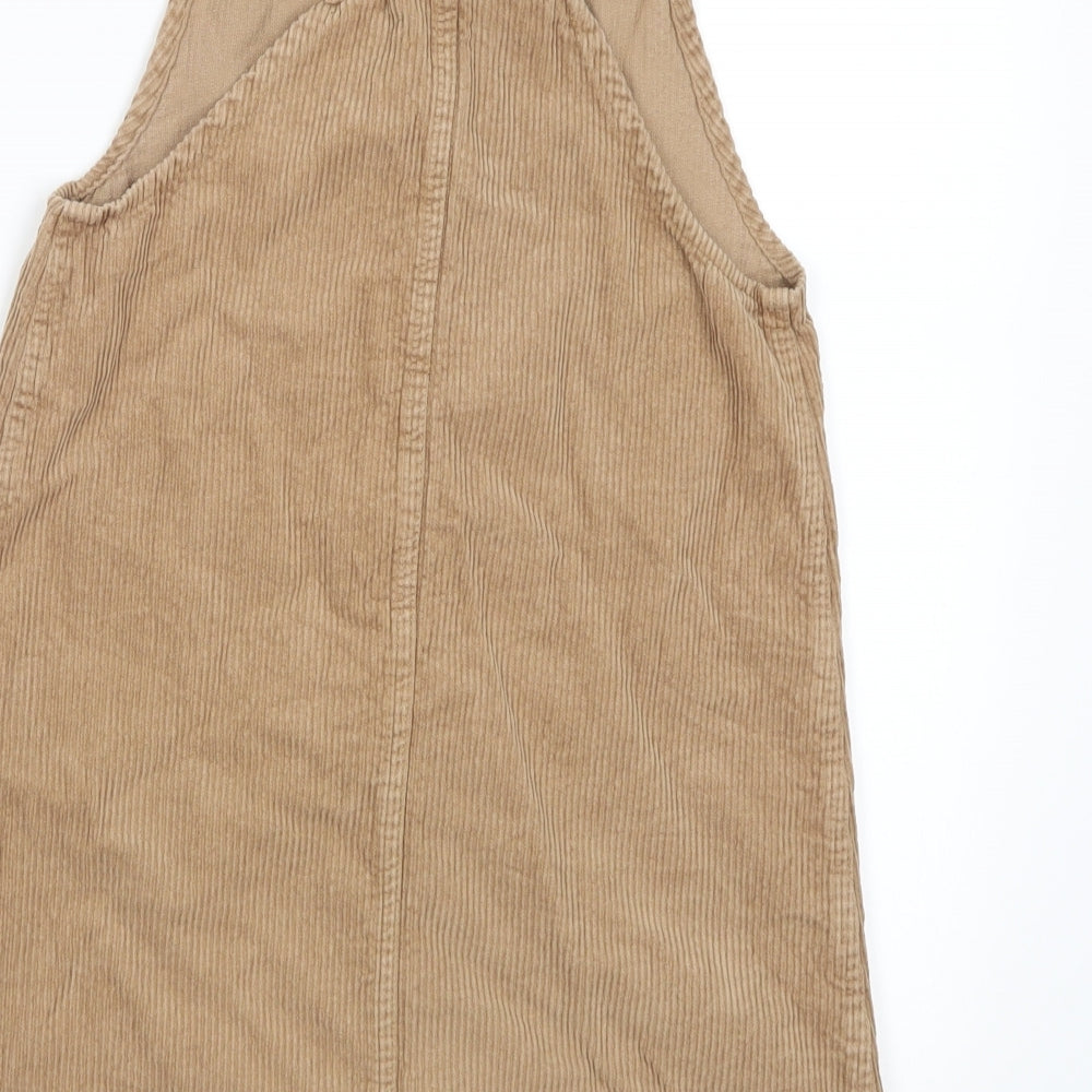Denim Co. Girls Brown  Corduroy Pinafore/Dungaree Dress  Size 10-11 Years