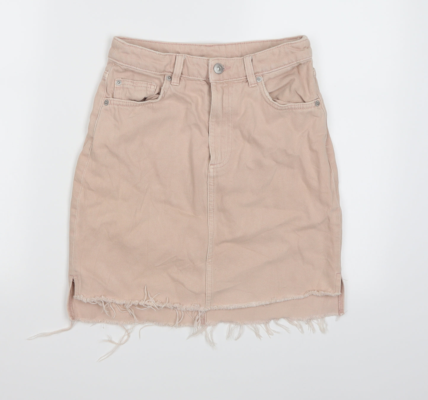 H&M Womens Pink  Denim A-Line Skirt Size 6