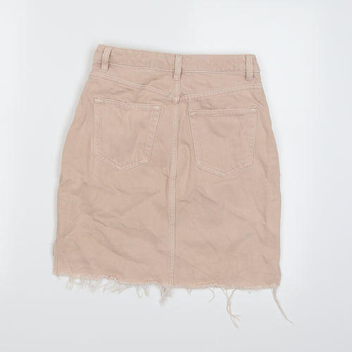 H&M Womens Pink  Denim A-Line Skirt Size 6