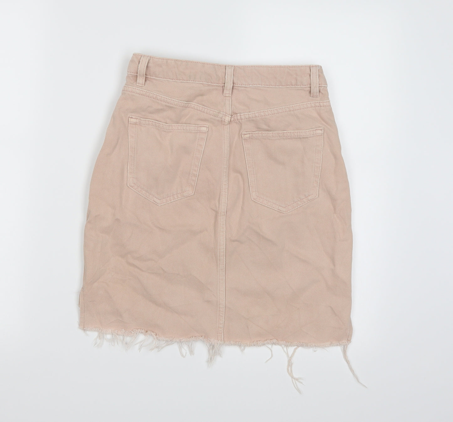 H&M Womens Pink  Denim A-Line Skirt Size 6