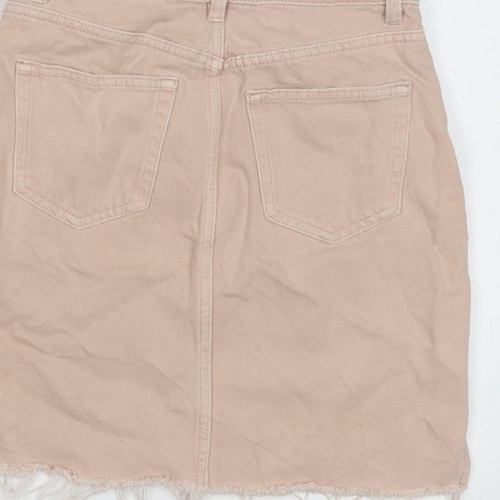 H&M Womens Pink  Denim A-Line Skirt Size 6