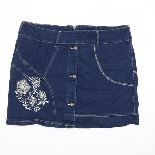 Joe Browns Womens Blue  Denim A-Line Skirt Size 22