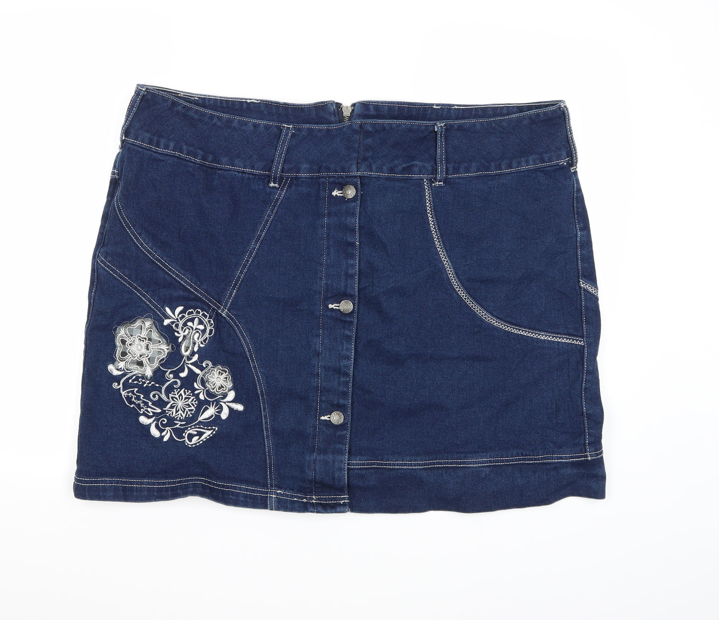 Joe Browns Womens Blue  Denim A-Line Skirt Size 22
