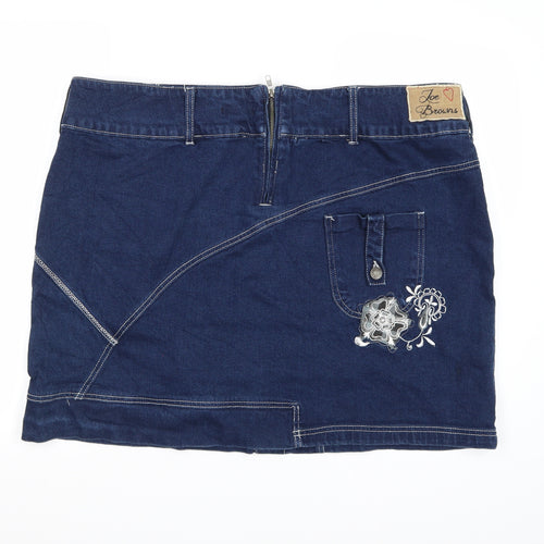 Joe Browns Womens Blue  Denim A-Line Skirt Size 22