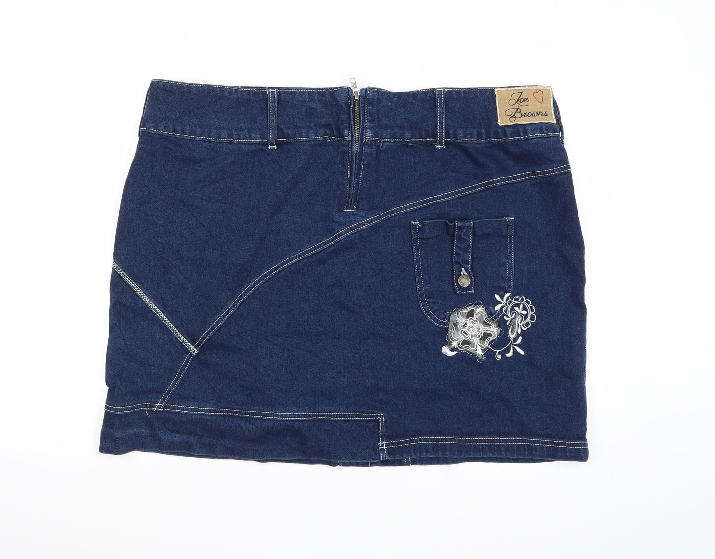 Joe Browns Womens Blue  Denim A-Line Skirt Size 22