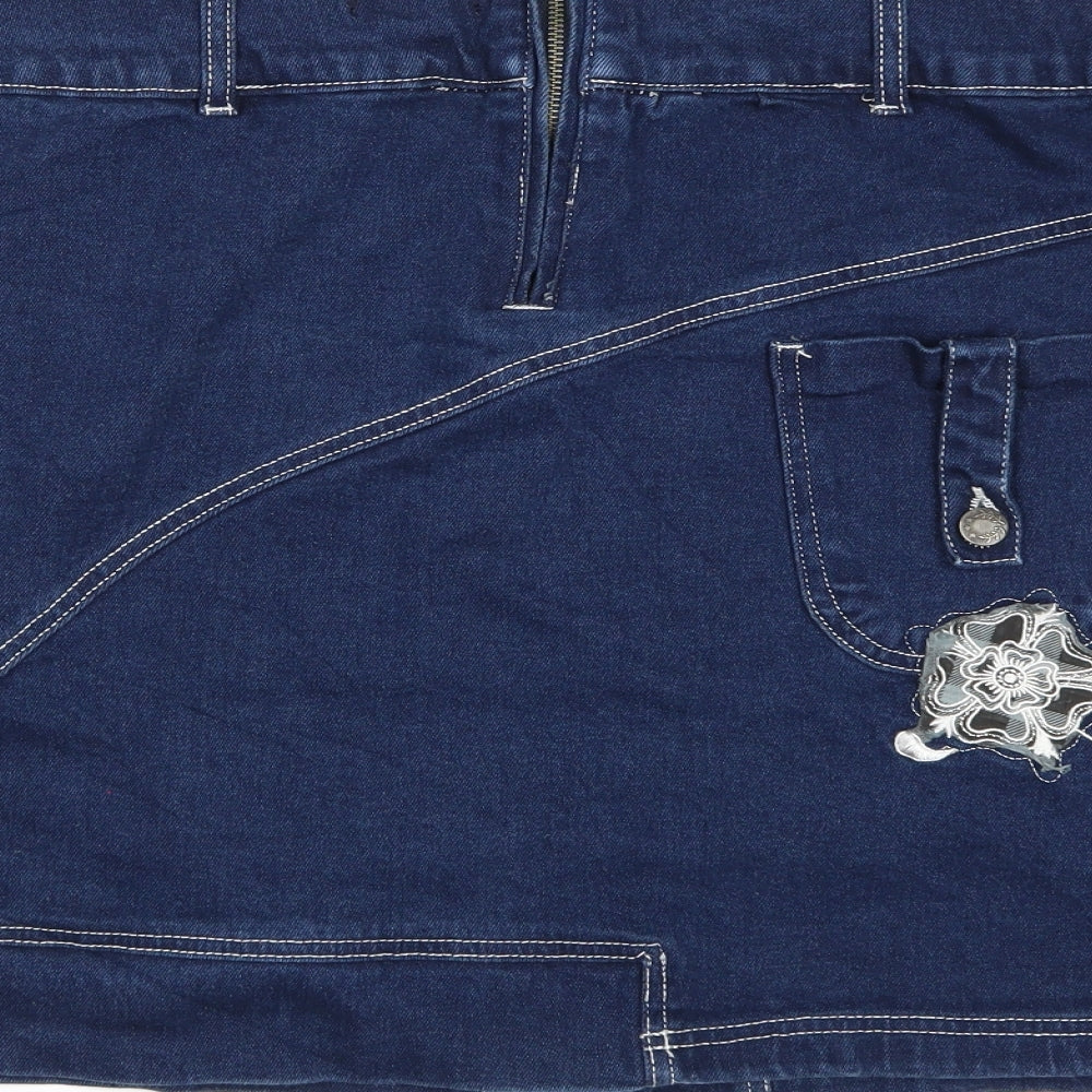 Joe Browns Womens Blue  Denim A-Line Skirt Size 22