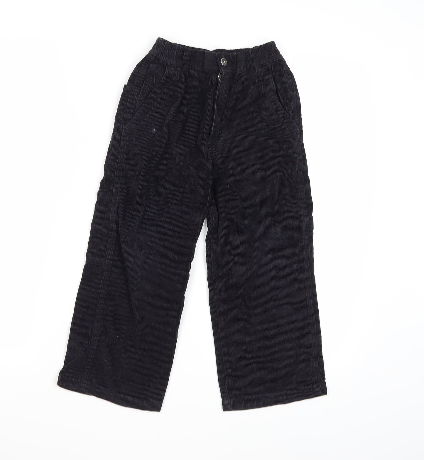 George Boys Black  Corduroy Cargo Trousers Size 4-5 Years