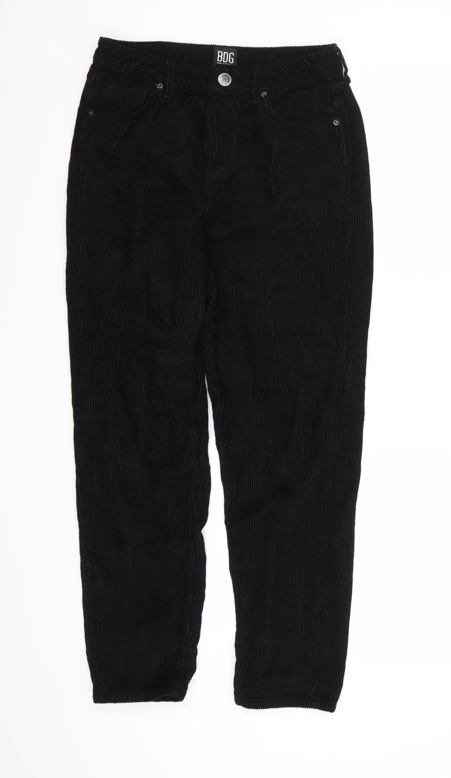 BDG Womens Black  Corduroy Mom Jeans  L30 in