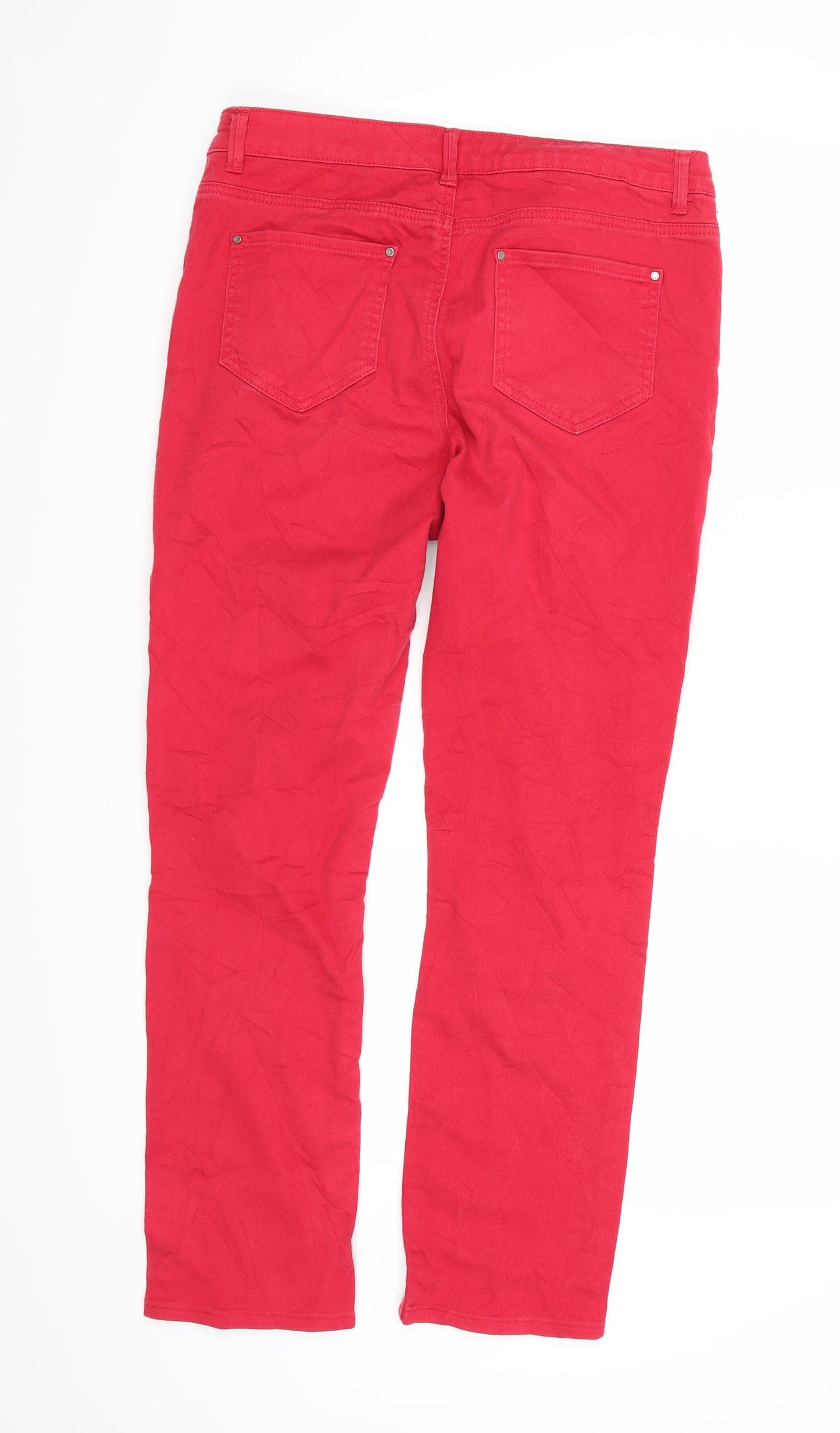 Monsoon Womens Red  Denim Straight Jeans Size 12 L28 in