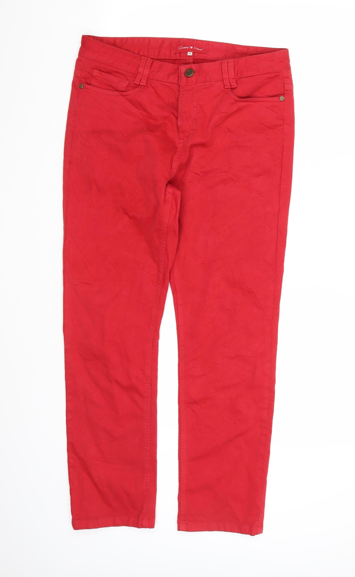 Gerard Darel Womens Red  Denim Straight Jeans Size 12 L26 in