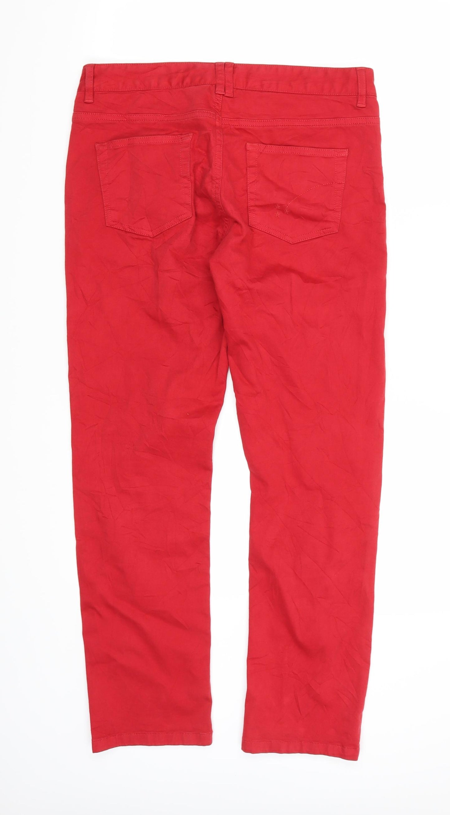 Gerard Darel Womens Red  Denim Straight Jeans Size 12 L26 in